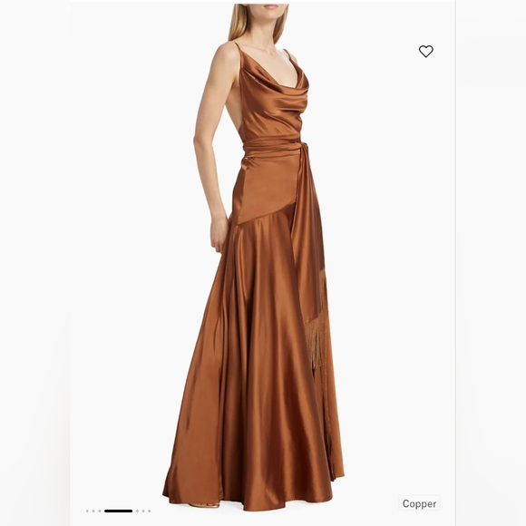 NWT Bronx and Banco Leo Silk-Blend Tie-Waist Maxi Dress - Picture 4 of 9